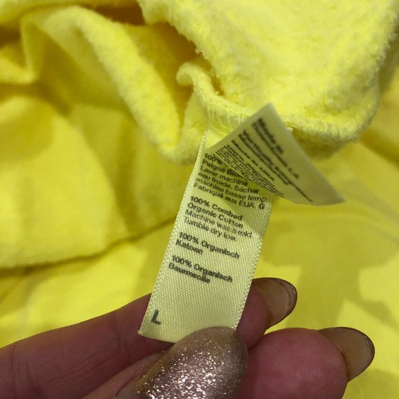 Neon Yellow Organic Cotton Zip Up Sweater - Picture 3 of 5